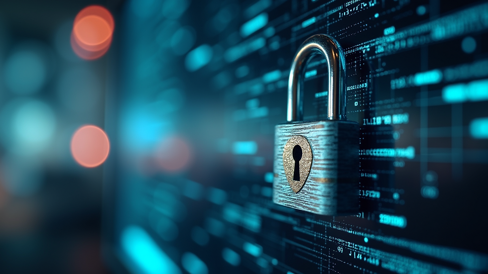 Close-up view of a digital padlock representing cybersecurity concerns