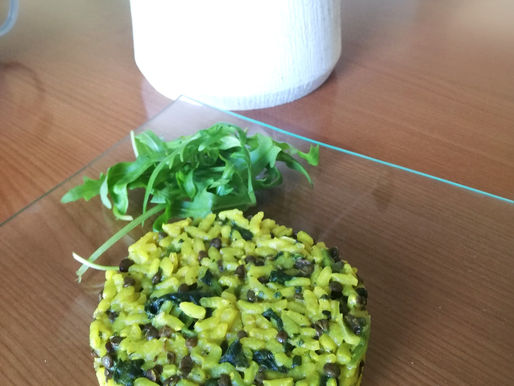 risotto aux lentilles Beluga et épinards