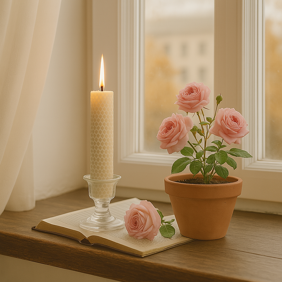 Vela branca de cera de abelha 100% natural, padrão favo de mel, acesa em suporte, ideal para decoração e momentos de oração
