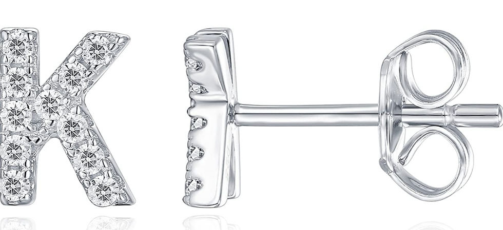 Thumbnail: Sterling Silver Initial Earrings