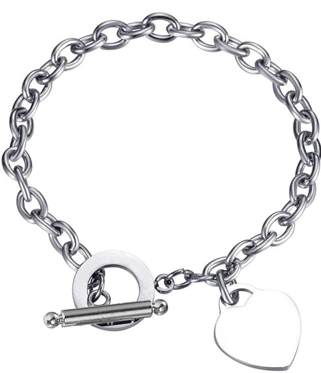 Stainless Steel heart link bracelet