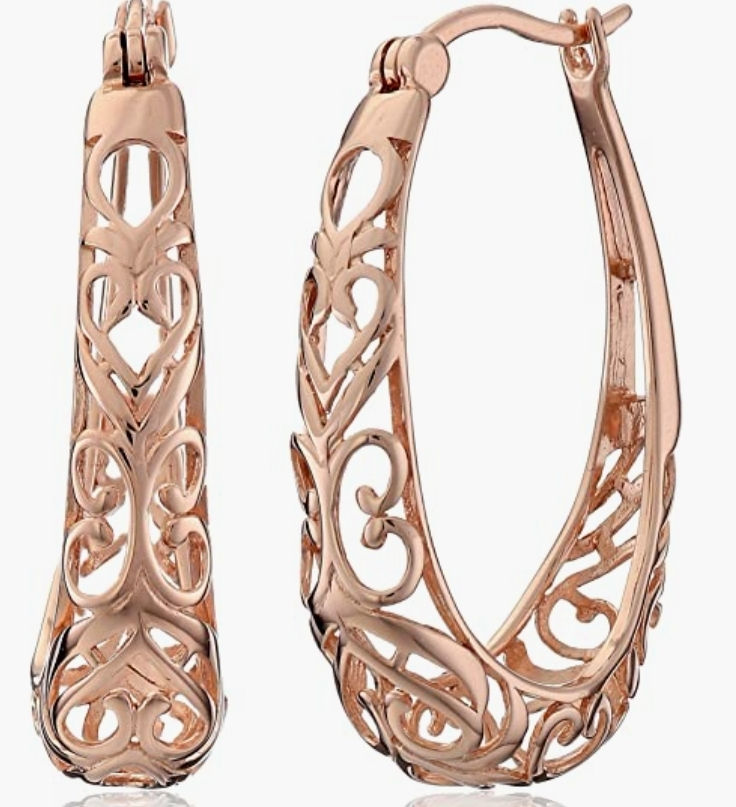 Thumbnail: Filigree Hoop Earrings 