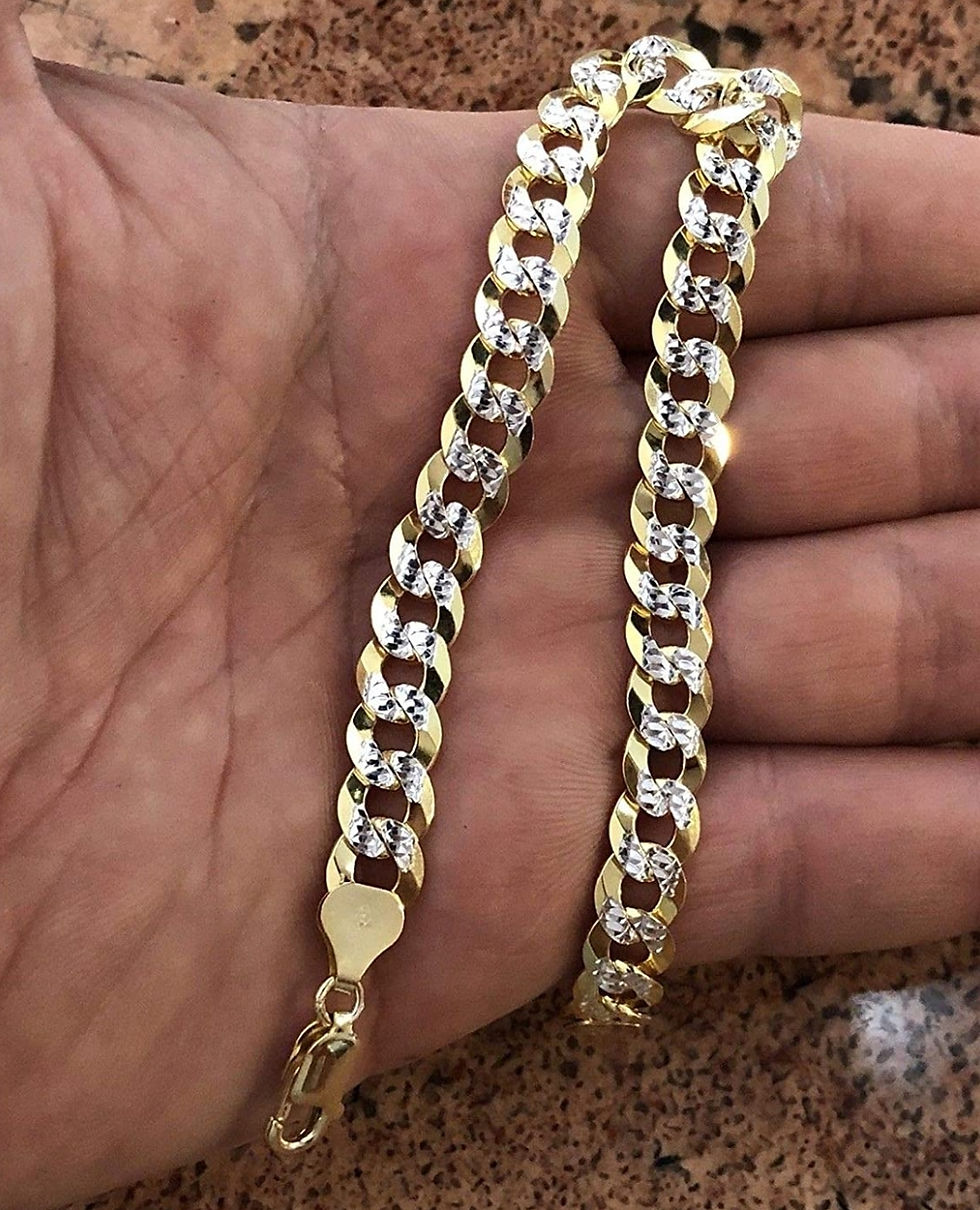 Thumbnail: Men's Cuban link bracelet two tone