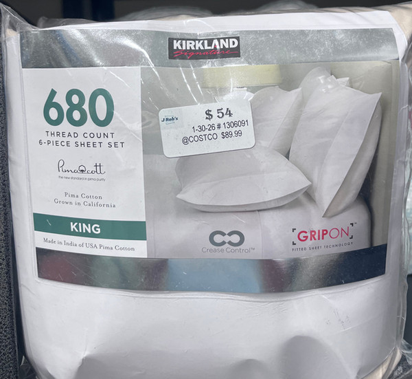 Kirkland Signature 680 Thread Count Sheets King
