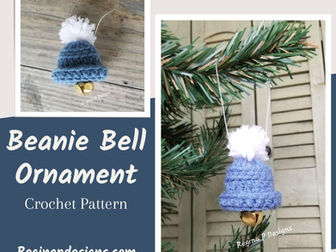 Beanie Bell Ornament crochet pattern from Regina P Designs