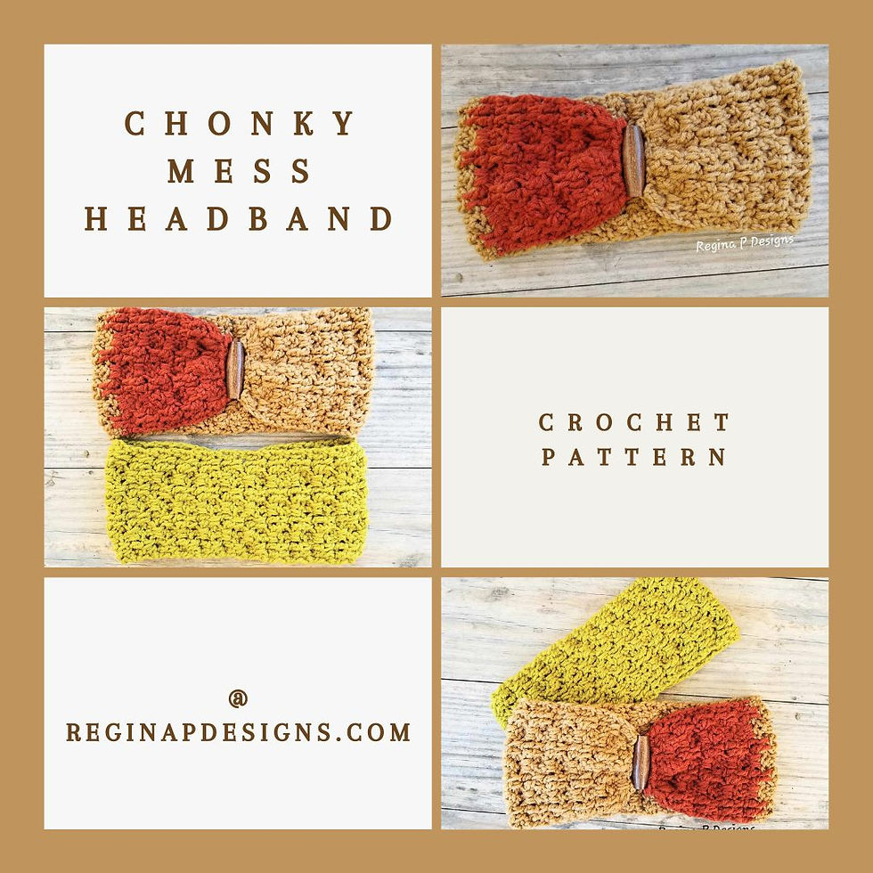 Chonky Mess Headband crochet pattern from Regina P Designs