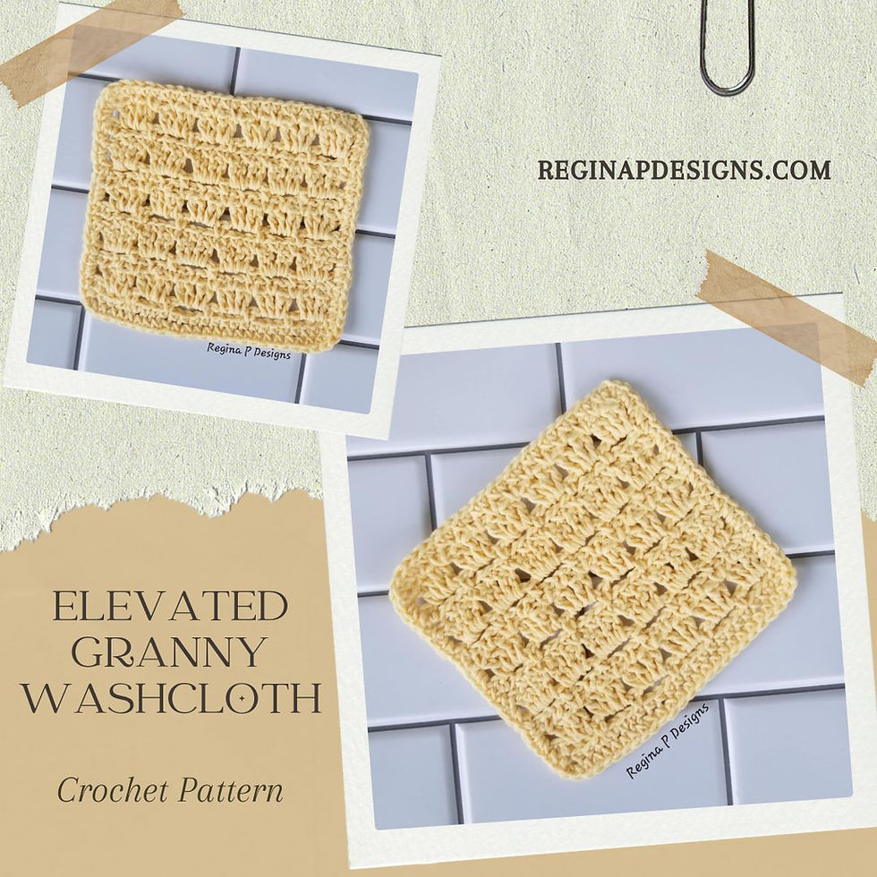 Elevated Granny Washcloth Crochet Pattern from Regina P Designs