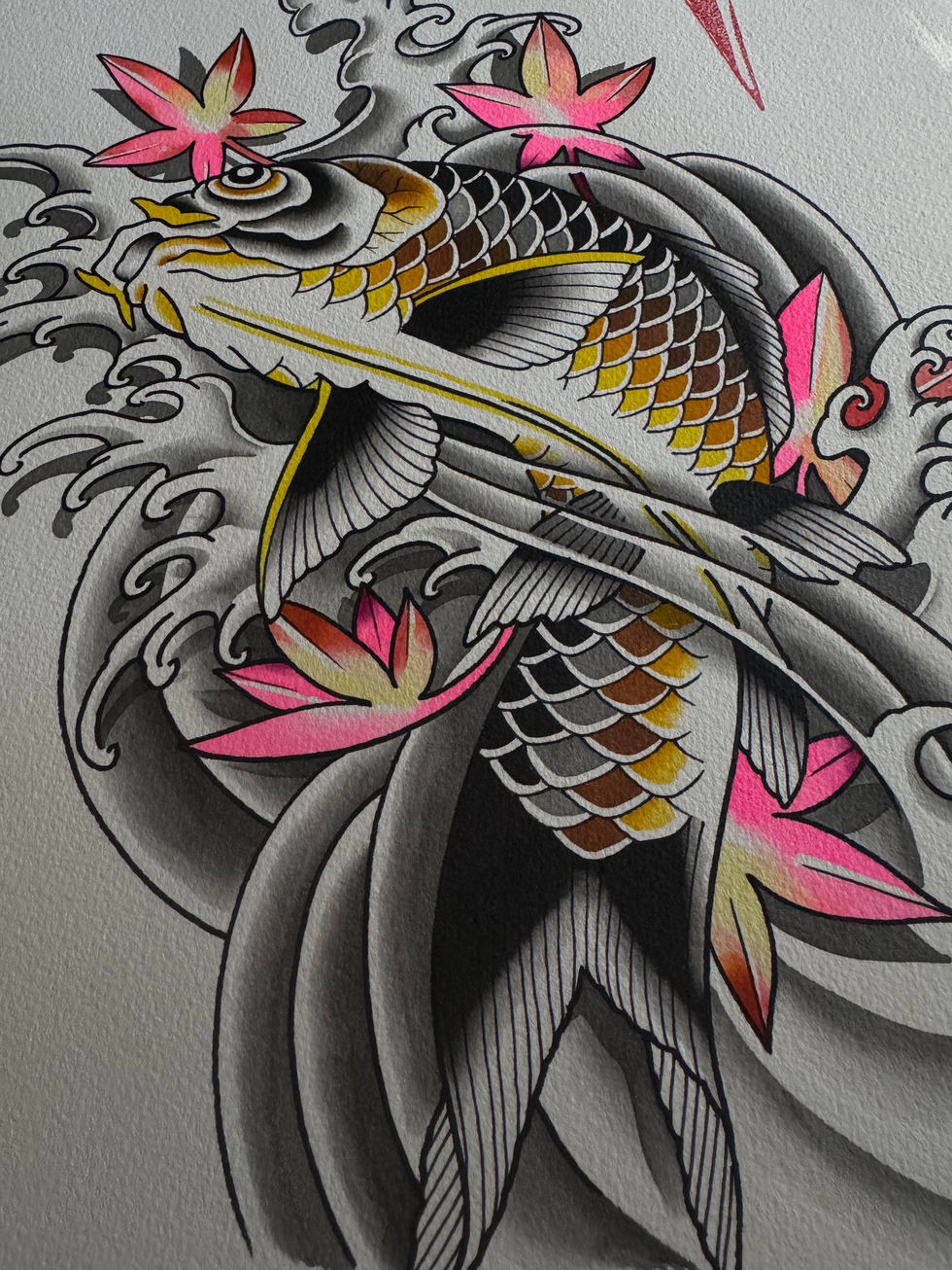 ink art fish art from miami artist Ricky Schenk