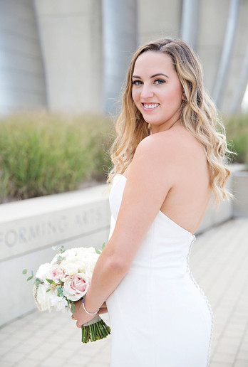 Graceful Beauty KC Bride with hair and makeup done www.gracefulbeautykc.com