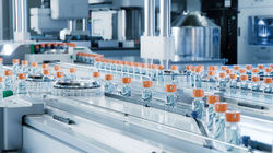 Advanced Bright Modern Pharmaceutical Factory. Medical Ampoule Production Line