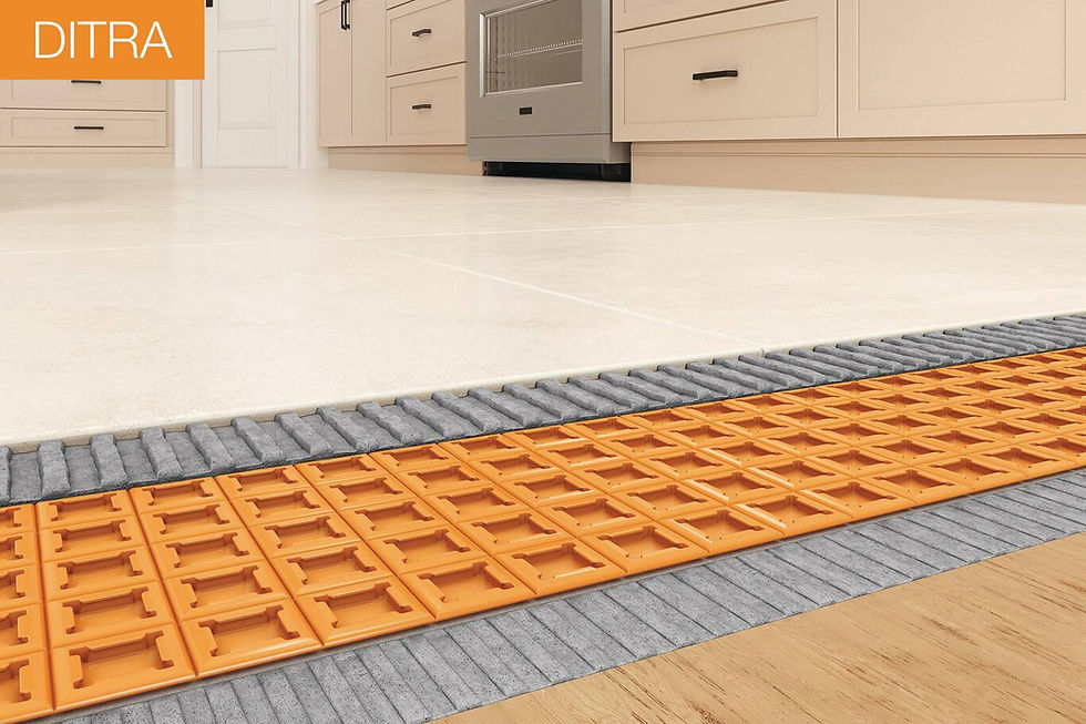 Close-up view of porcelain tiles laid out on a clean, flat surface