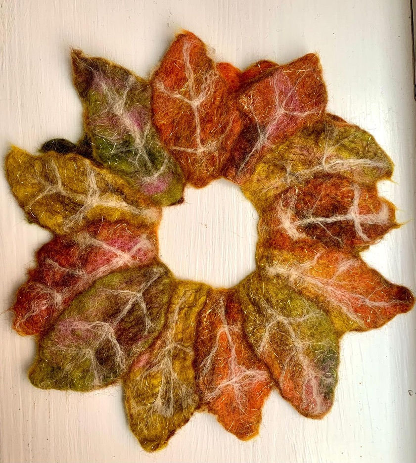 Autumn Leaf Garland, Wet and Dry Felting 