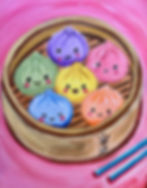Kawaii Rainbow Dumplings - Art for Kids