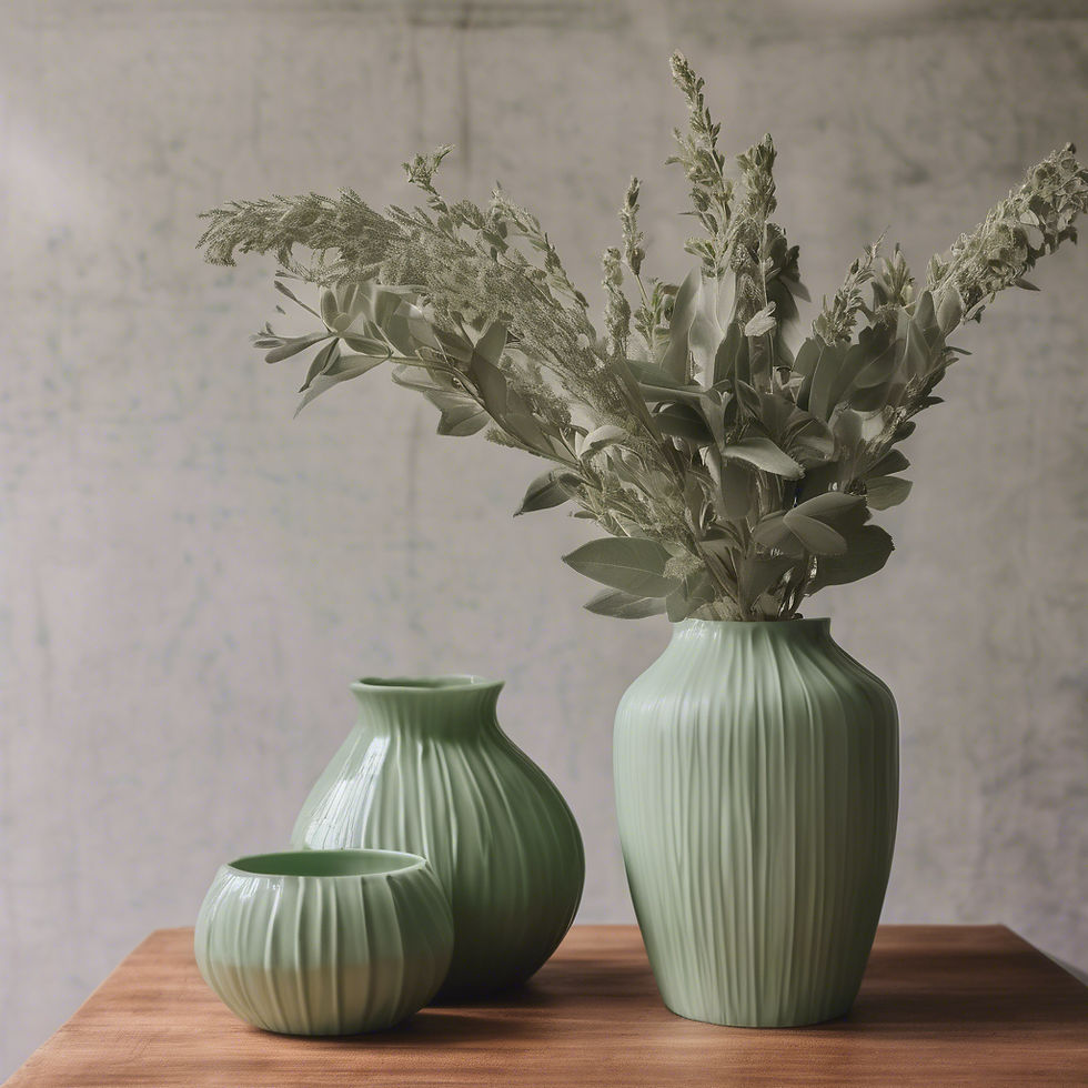 sage green vase