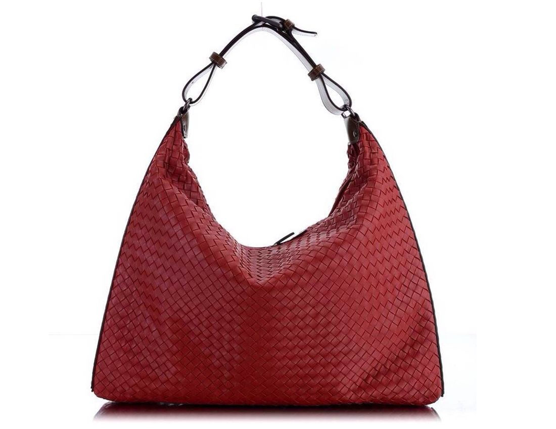 Structure Woven Leather Hobo Bag