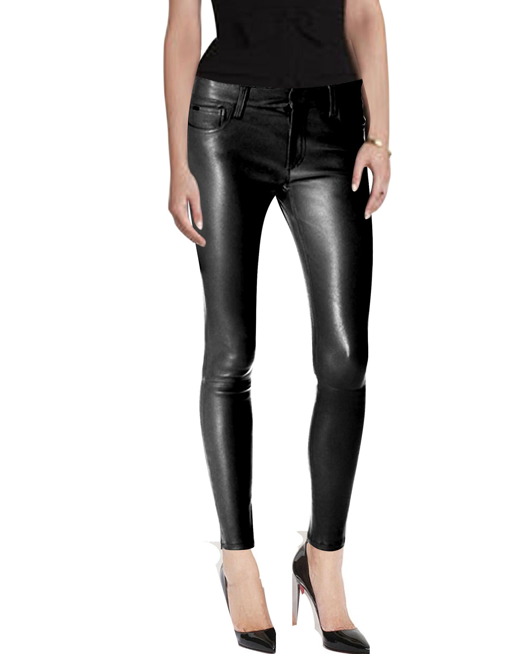 Black Leather Skinny Jean