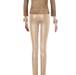 Ivory Leather Cigarette Pant