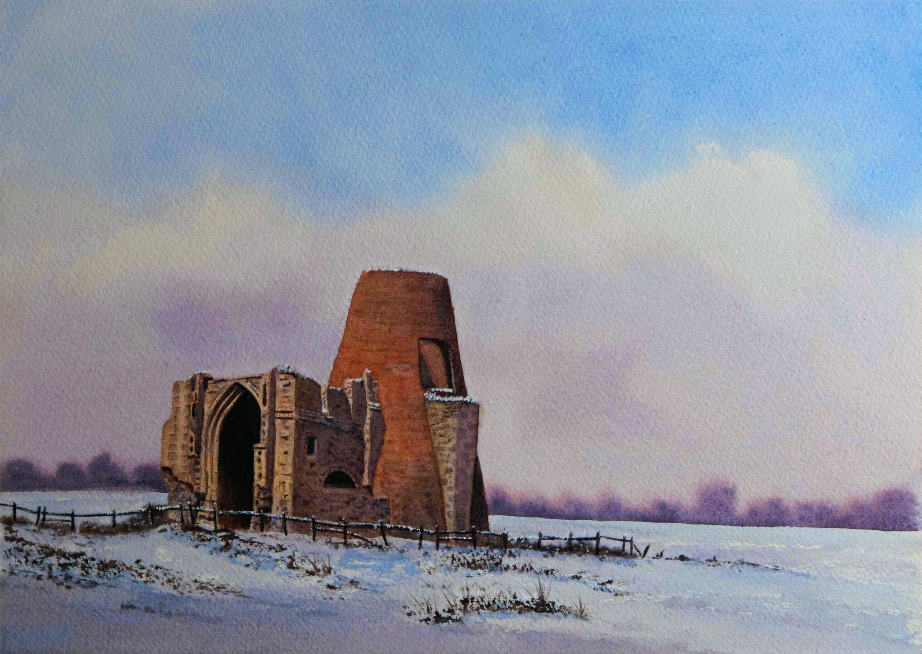 St Benet's Abbey, Norfolk in Watercolour
