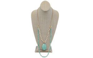 Beaded corded necklace