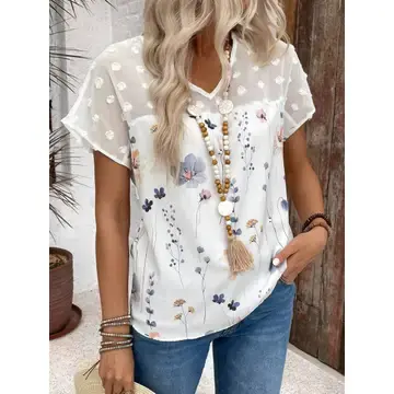Floral short sleeve top
