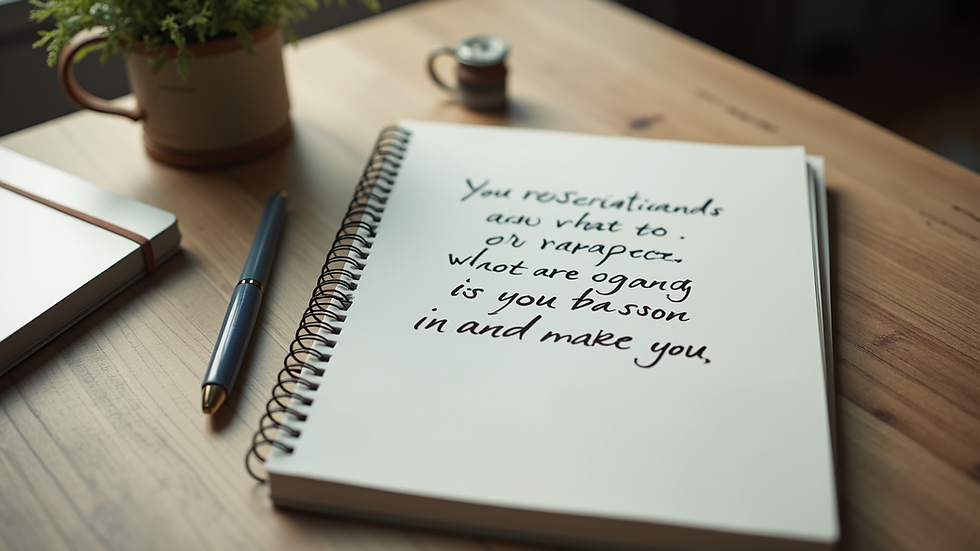 High angle view of a motivational quote written on a notepad