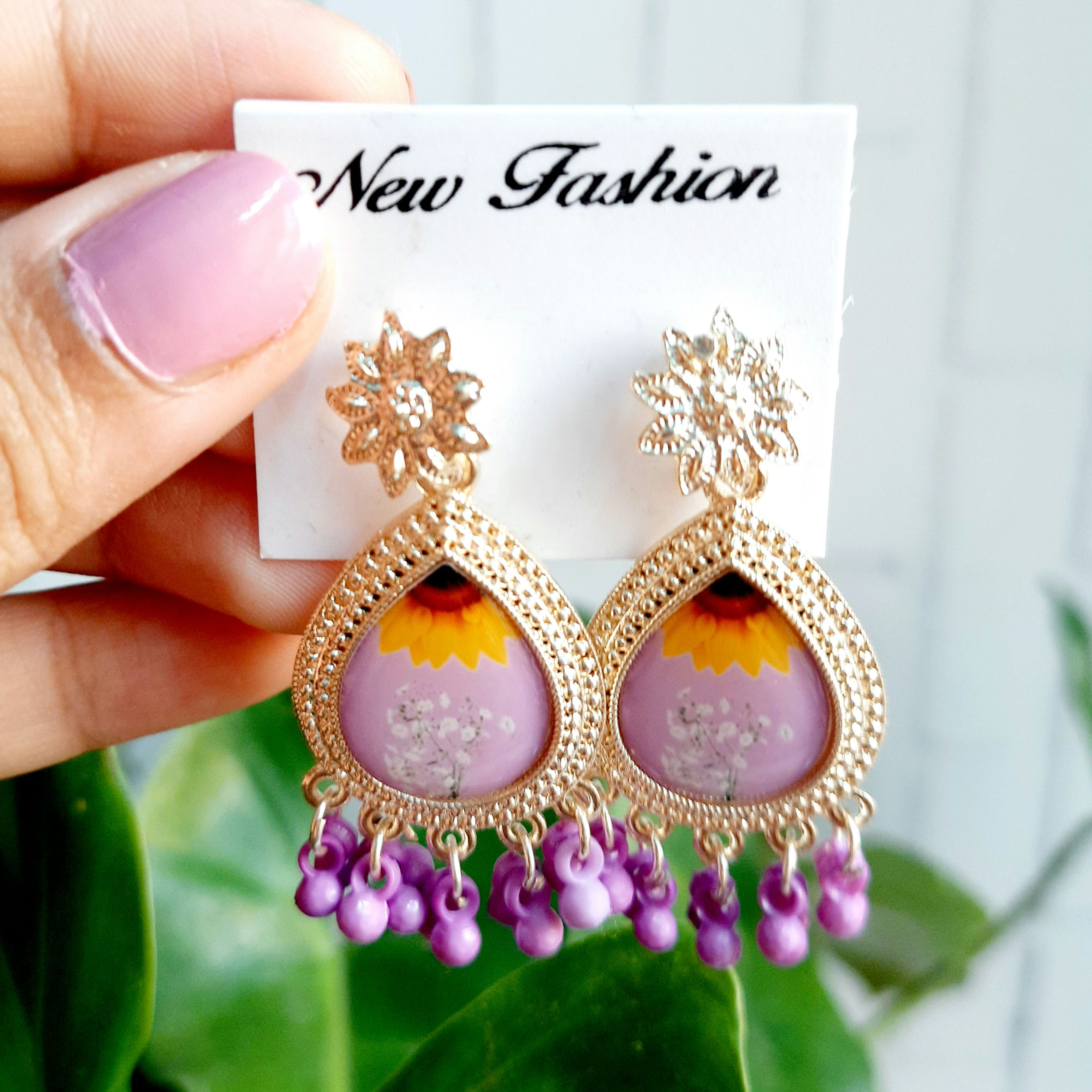 Drop Earring - Purple
