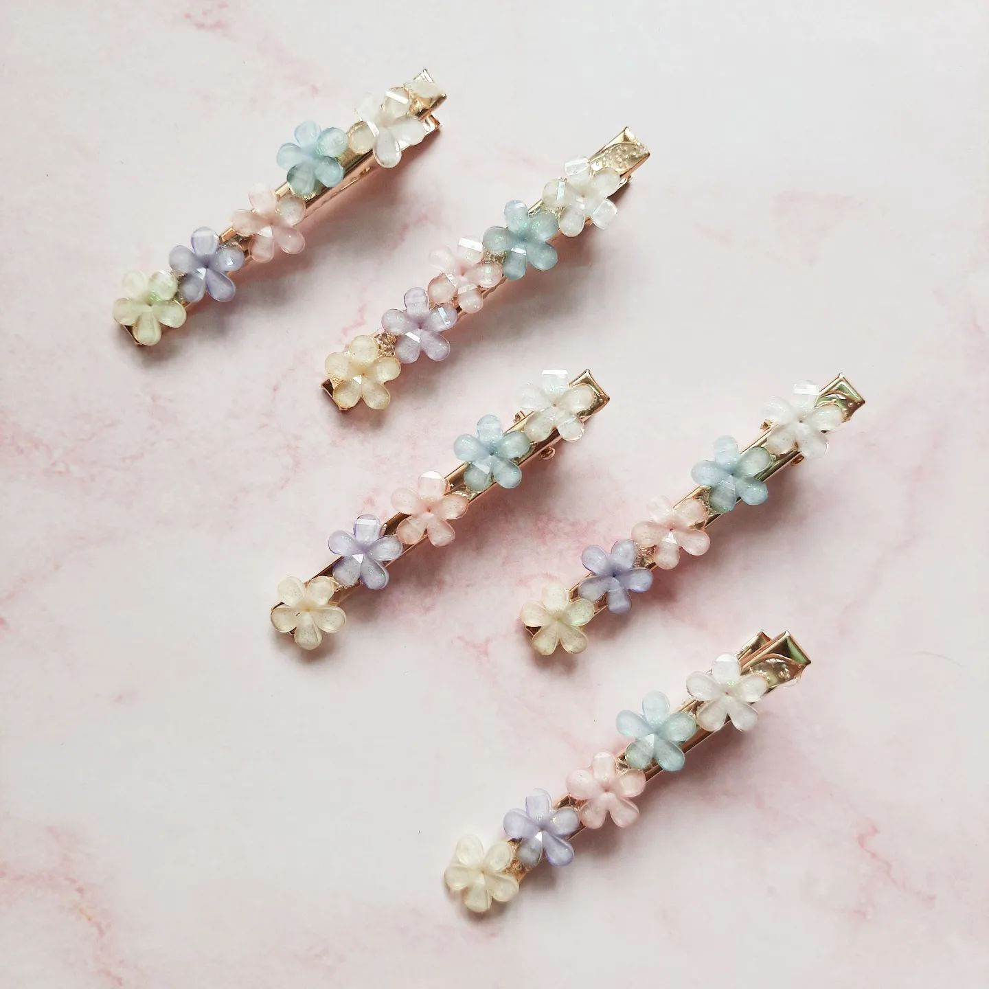 Floral Stone Clip