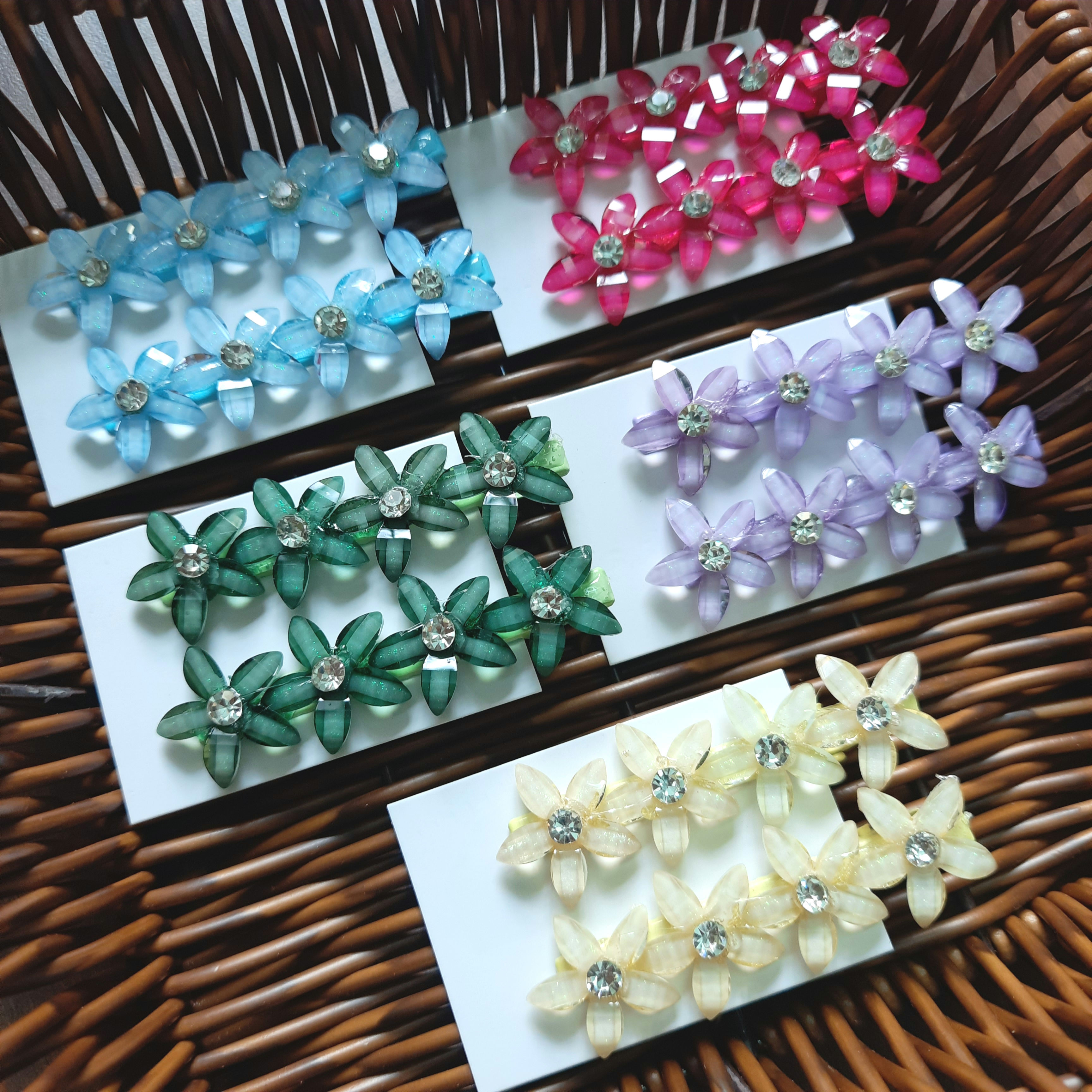 Floral Stone Clips - Model 2 (Set of 2)