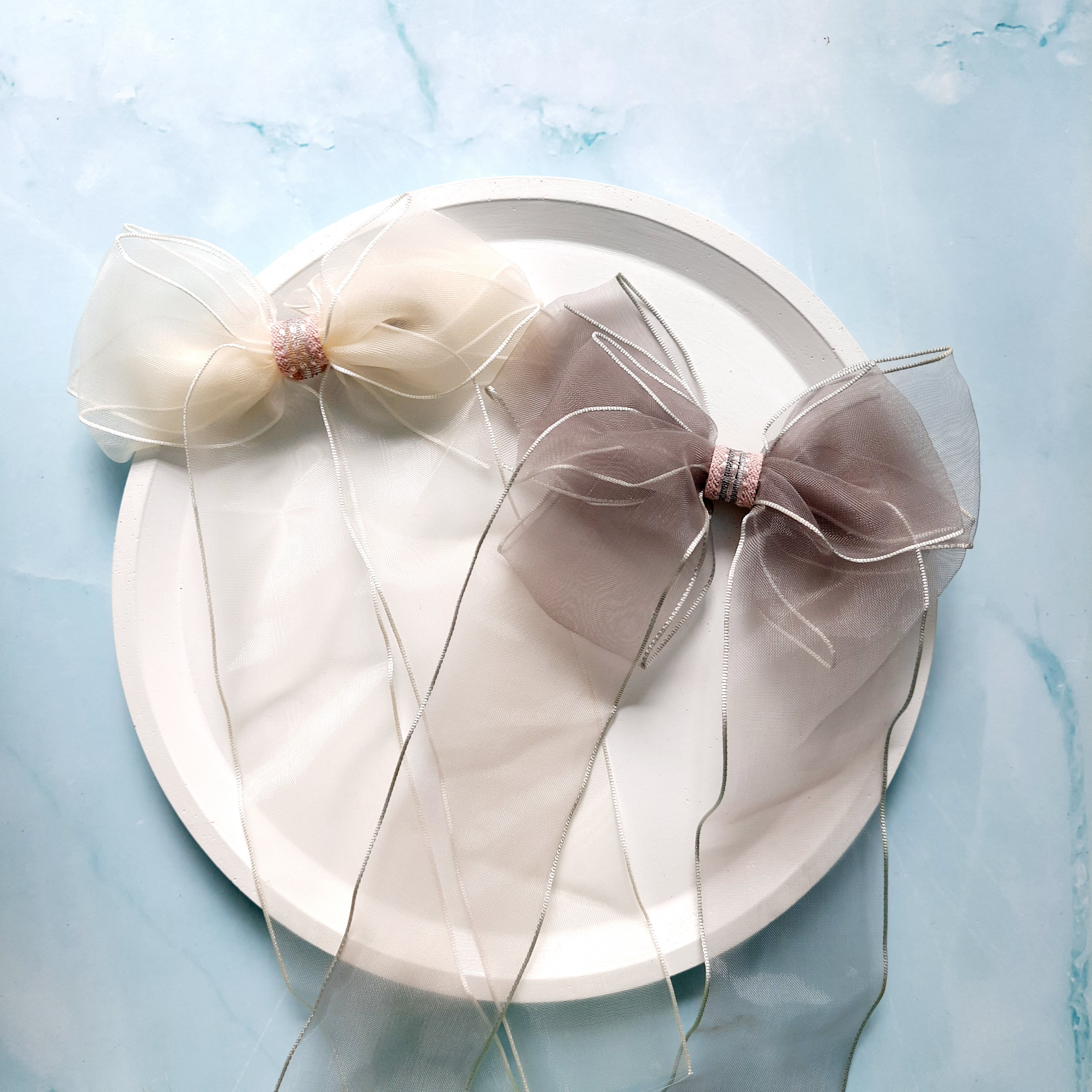 Organza Ribbon Bow Clip