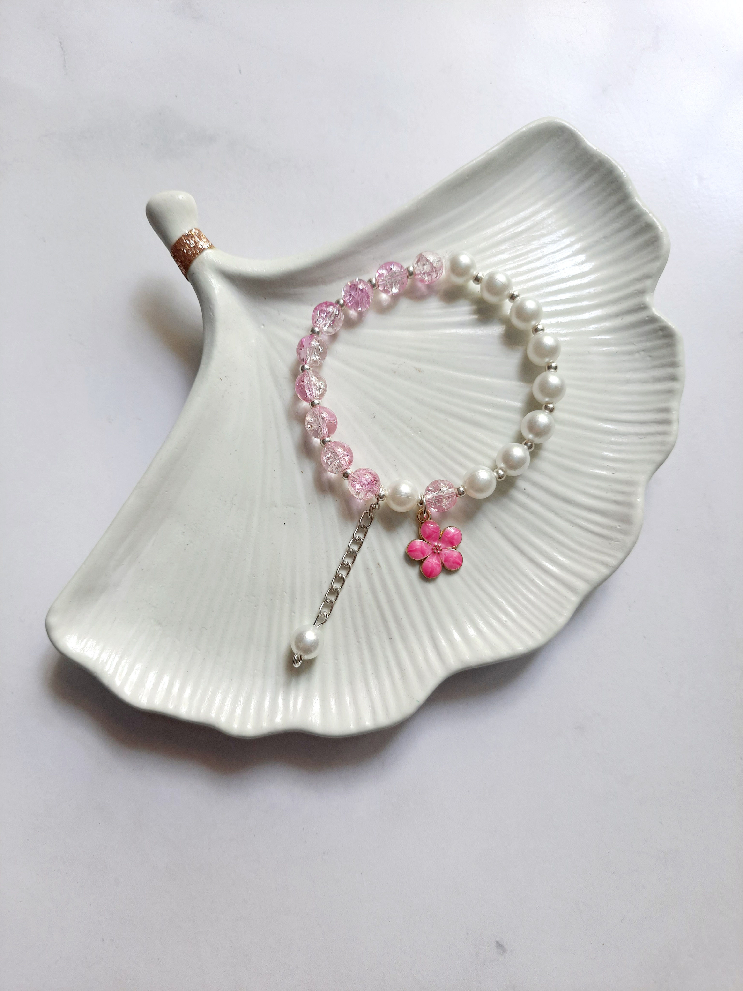 Pearl Beads Bracelet - Dark Pink