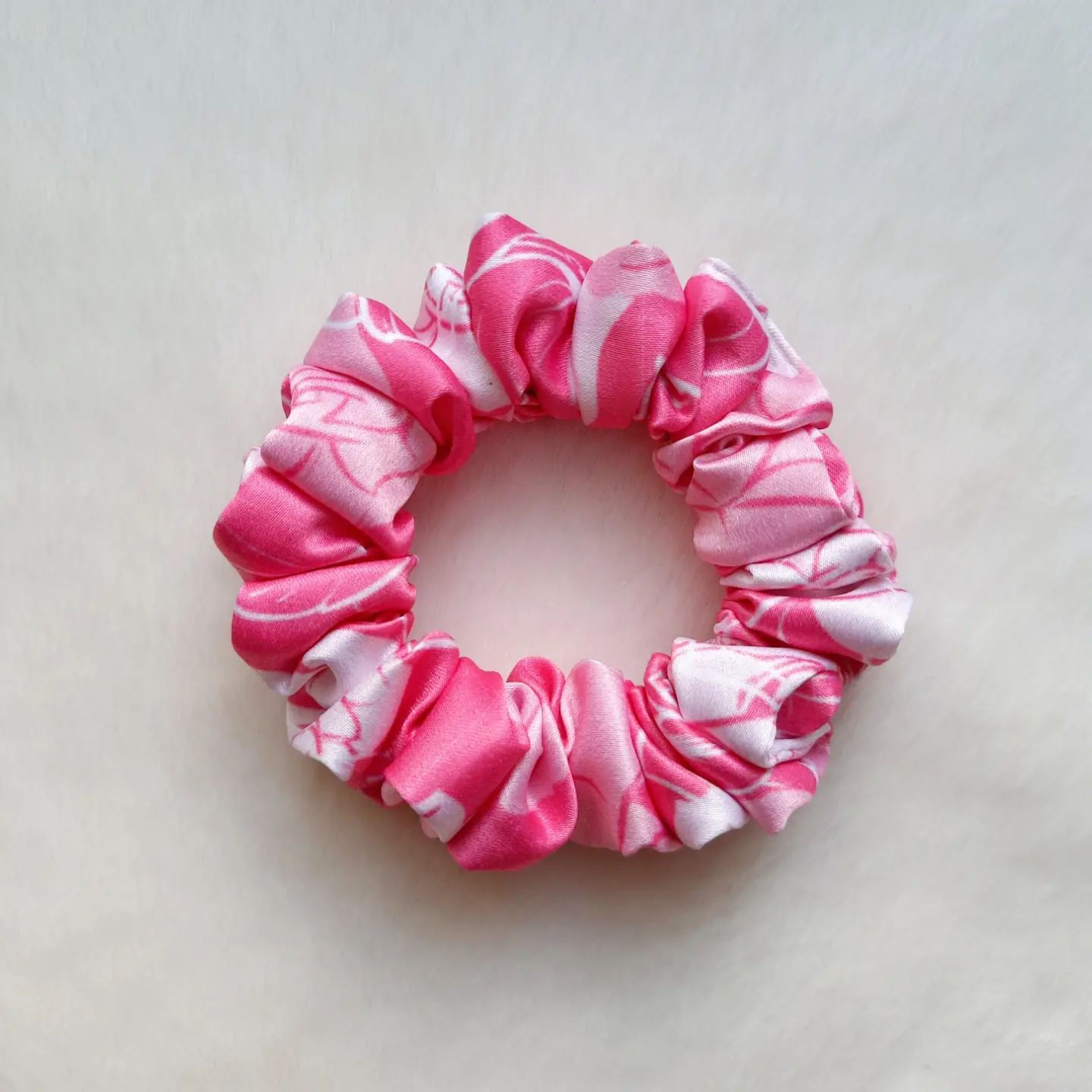 Printed Scrunchie - Rose Pink