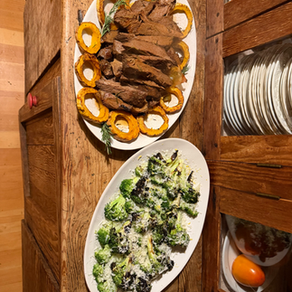 venison, broccoli and squash