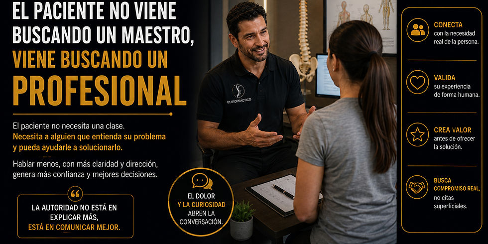 El paciente no viene buscando un maestro, viene buscando un profesional