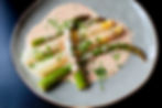 White and Green Asparagus with Sandefjord Sauce on Browned Butter