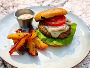Turkey burger with Truffle mayonnaise or Chili cheese