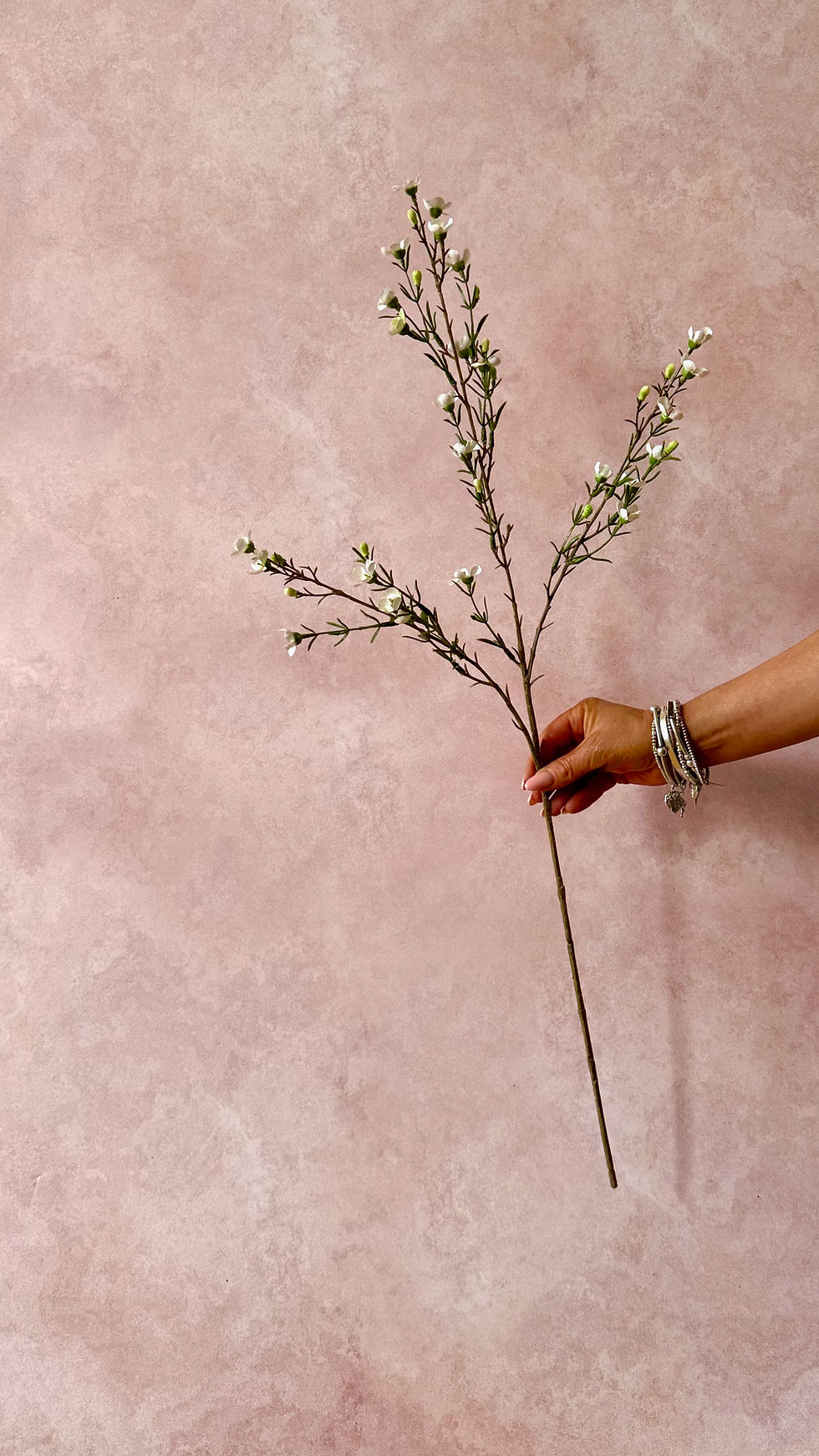 Thumbnail: luxury-soft-white-peony-rose-dahlia-waxflowers-faux-arrangement-whispering-lily