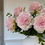 Thumbnail: blush pink peony faux flower stem in a white stone vase - whispering-lily