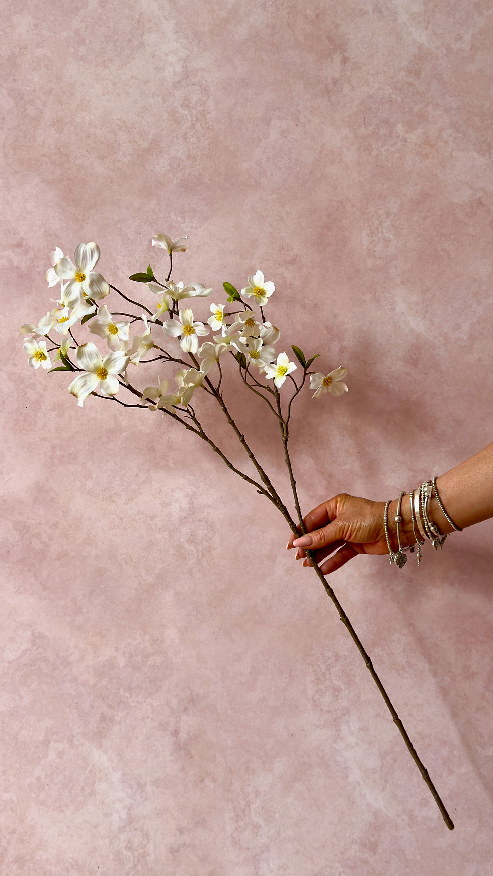 Soft White Dogwood Faux Flower Stem - whispering-lily