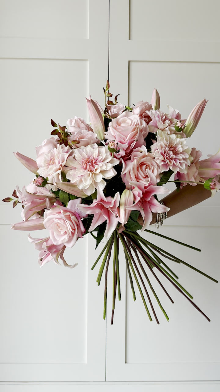 Thumbnail: luxury-soft-pink-lily-rose-dahlia-bouquet-whispering-lily