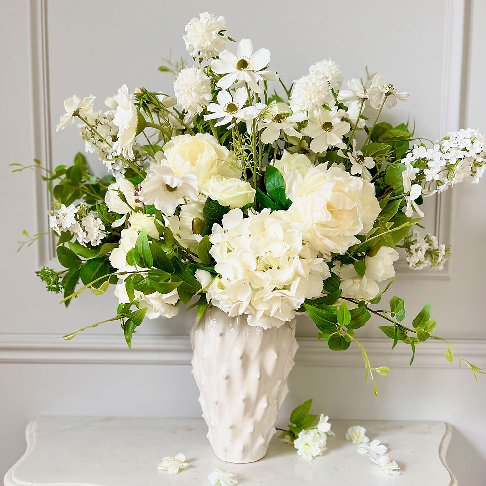 Thumbnail: Soft White Hydrangea Faux Stems - whispering lily