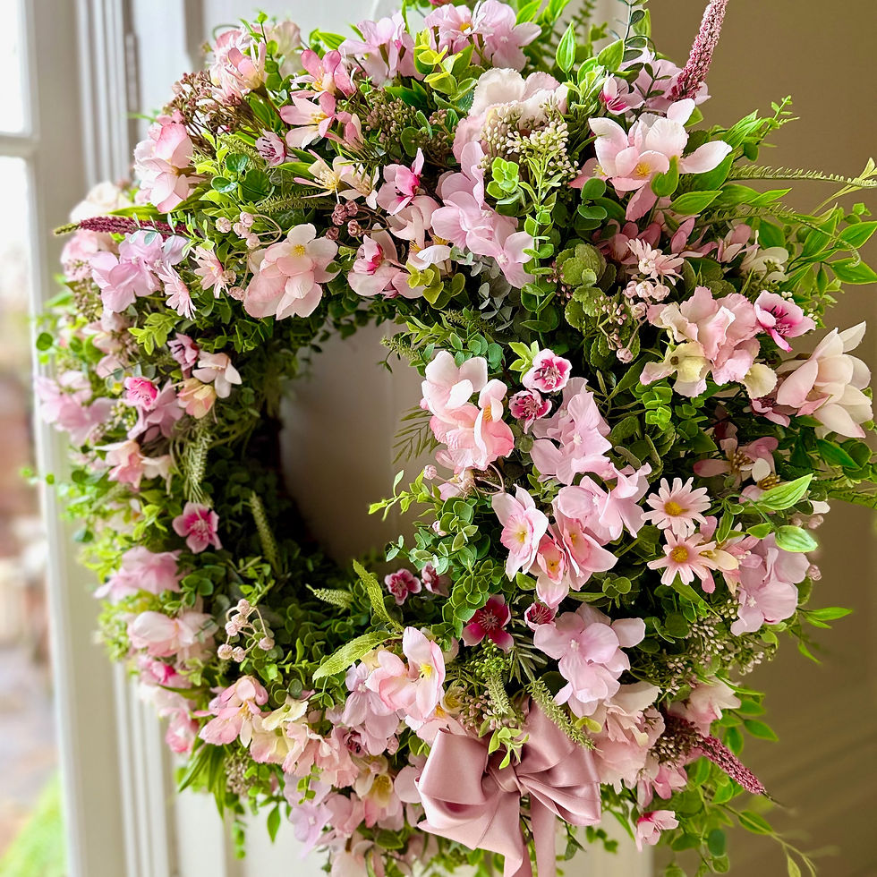 Nordic Pink Blossom Everlasting Wreath