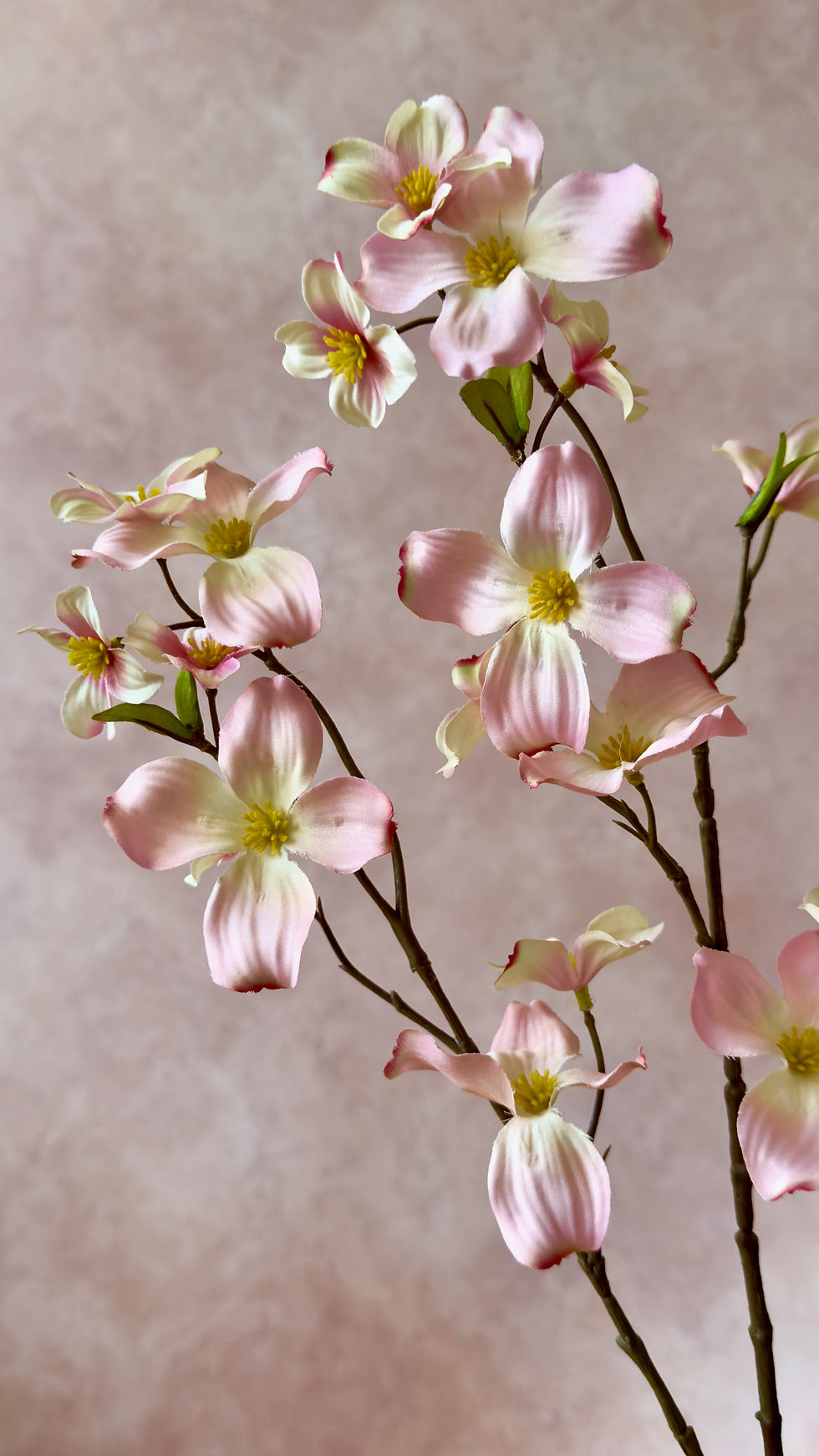 Thumbnail: soft pink dogwood flowers faux branch stem - whispering-lily