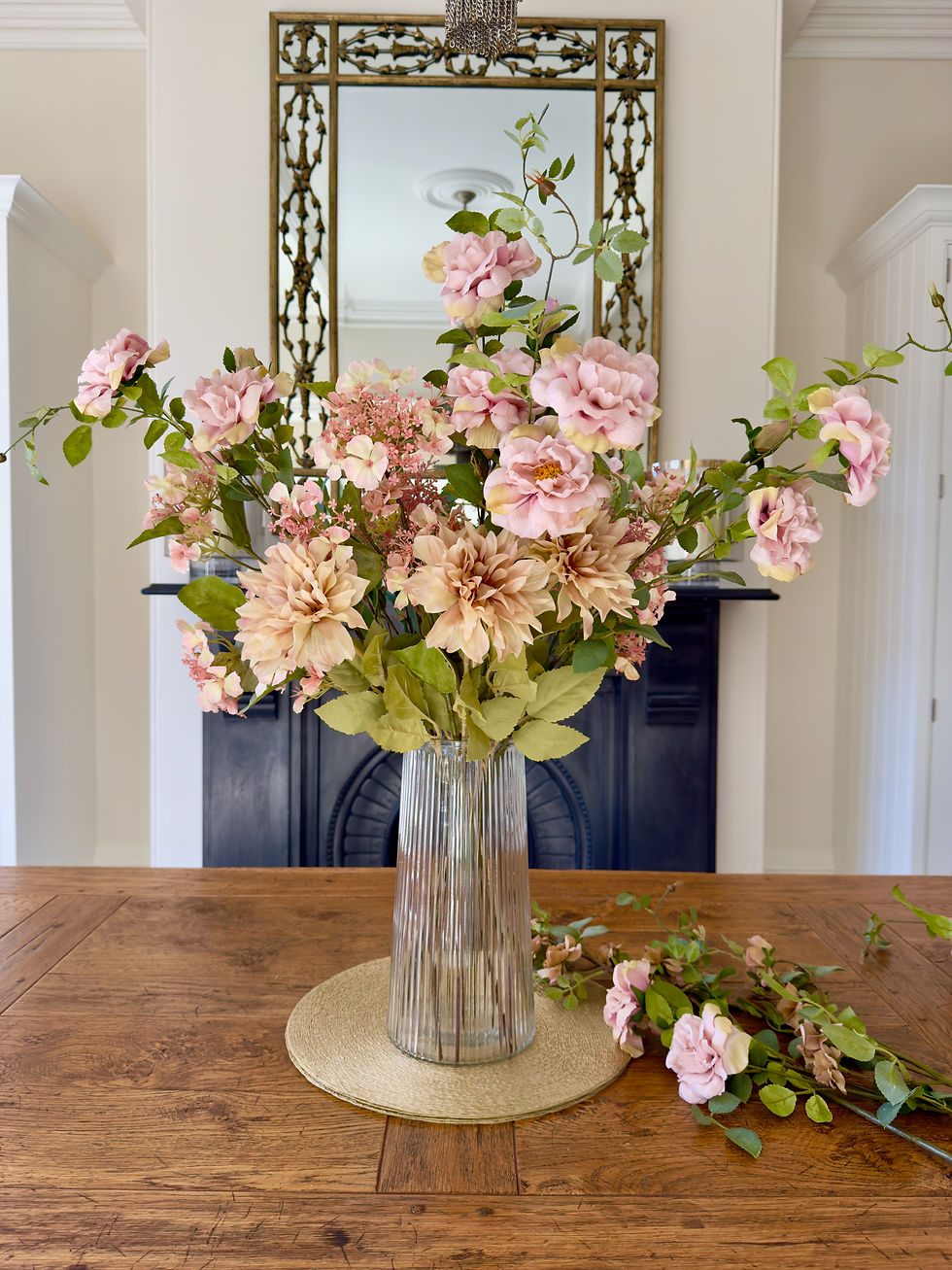 faux rose dahlia hydrangea bouquet