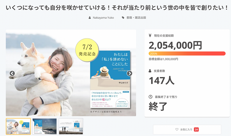 クラウドファンディング、205%で終了しました!