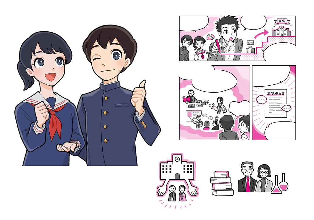 仕事 神﨑史彦著 Kadokawa 大学入試 志望理由書のルールブック 挿絵