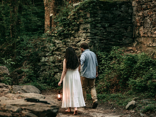 A Whimsically Spooky Engagement Session at Sopes Creek | Atlanta Engagement Photographer