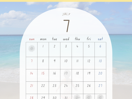 ７月定休日のお知らせ