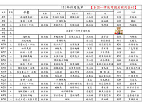 113年4月菜單