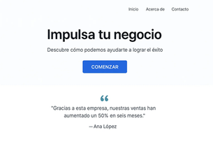 Ejemplo de página web que no convierte optimizada con estrategia digital