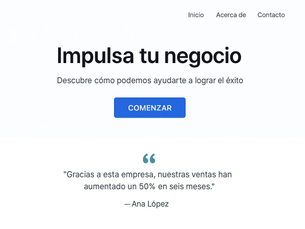 Ejemplo de página web que no convierte optimizada con estrategia digital
